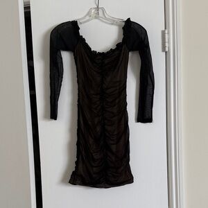 Elegant Black Ruched Dress